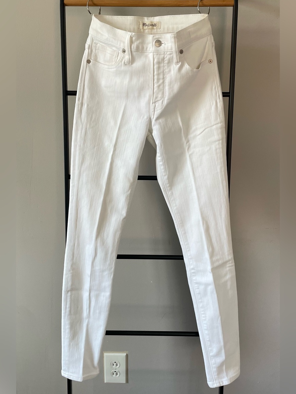 Madewell White 9” High Rise Skinny Jeans